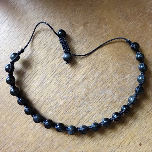 Handmade} Rainbow Obsidian Adjustable Bracelet - Picture 3 of 3